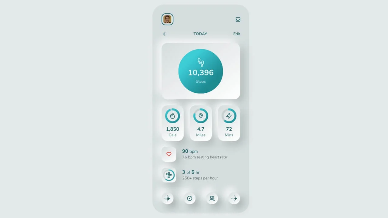Neumorphic Fitbit UI