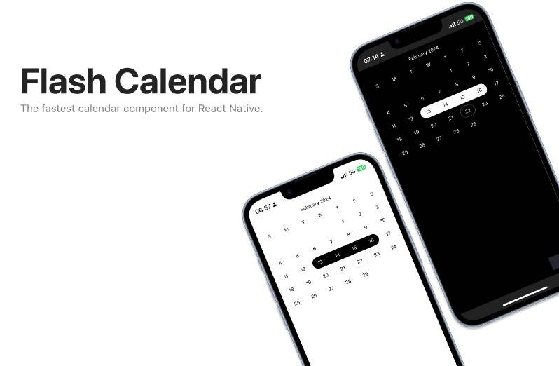 An incredibly fast and flexible library to build calendars in React Native