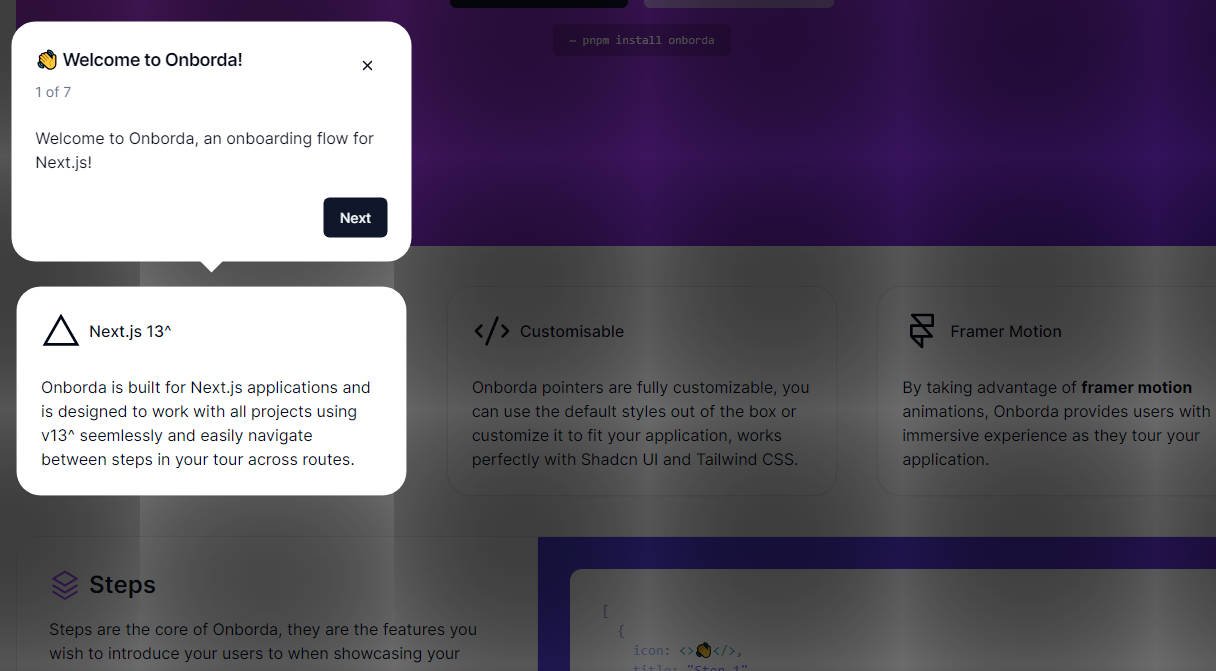 An onboarding wizard flow for Next.js powered by framer motion