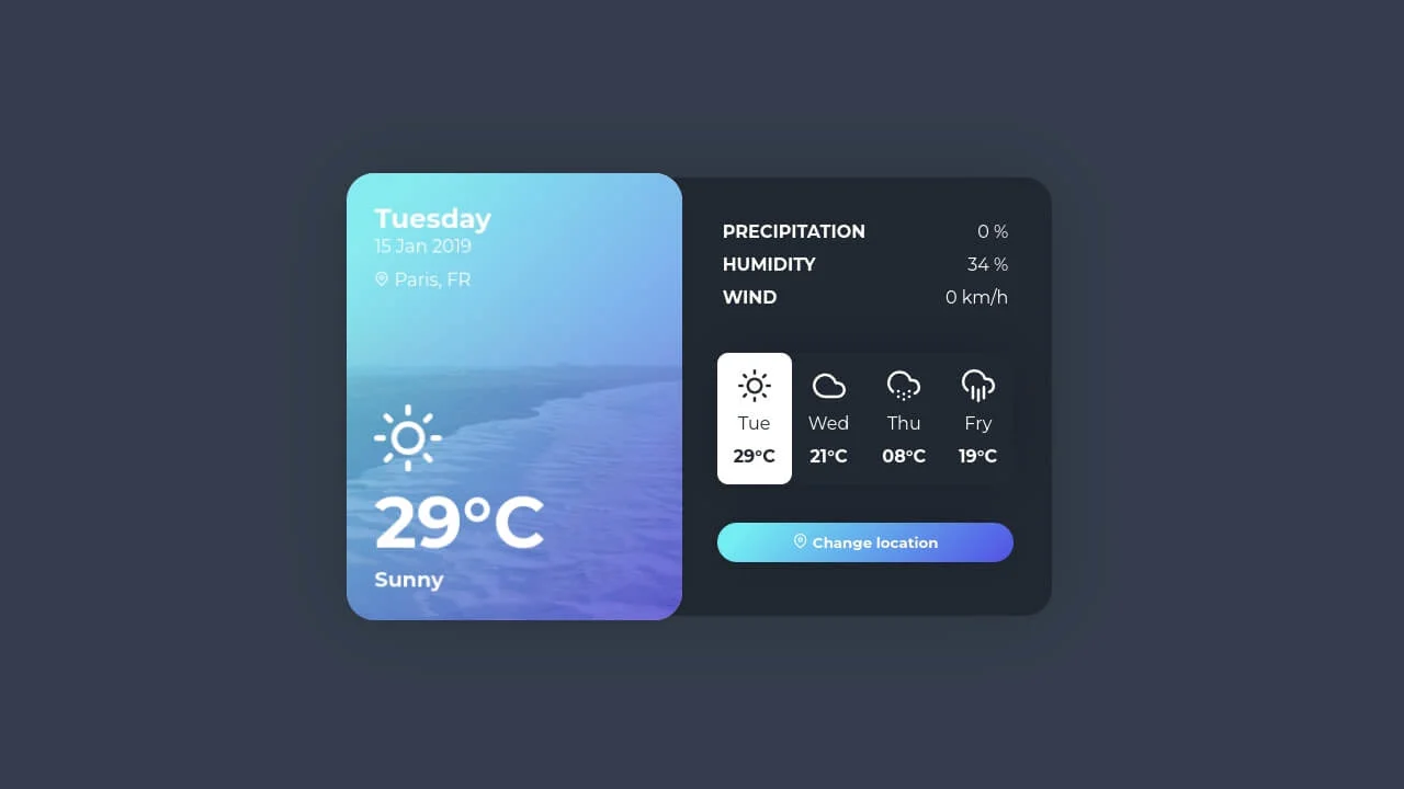 Simple Weather App Design
