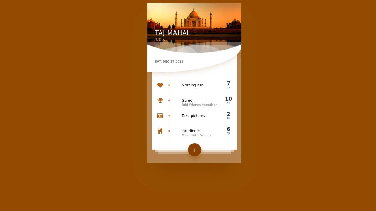 UI Design - Travel Plan Card