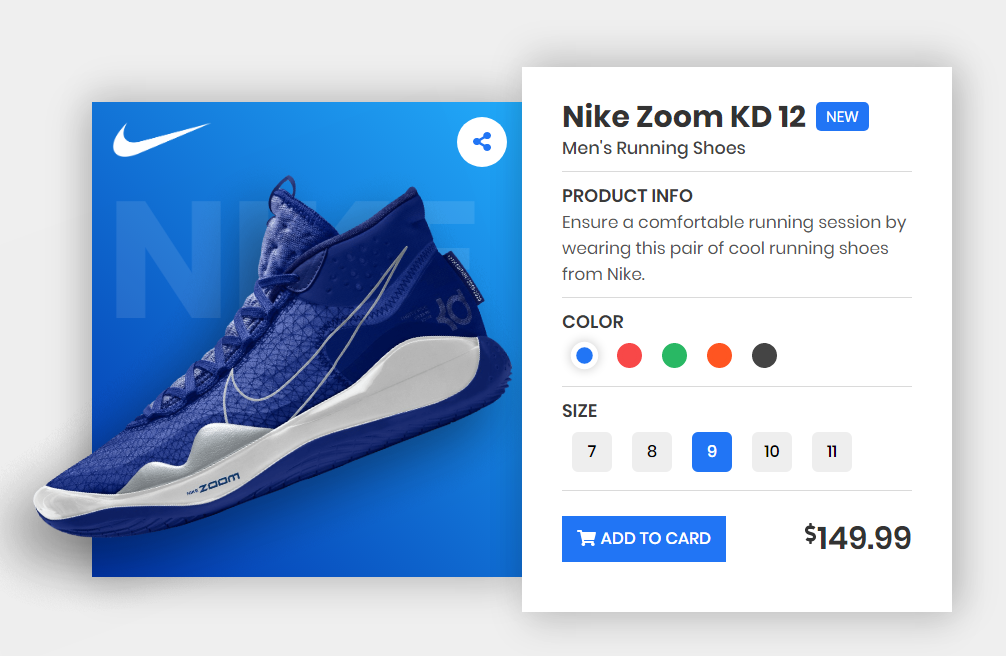 Animated Product Card with the help of React and SCSS