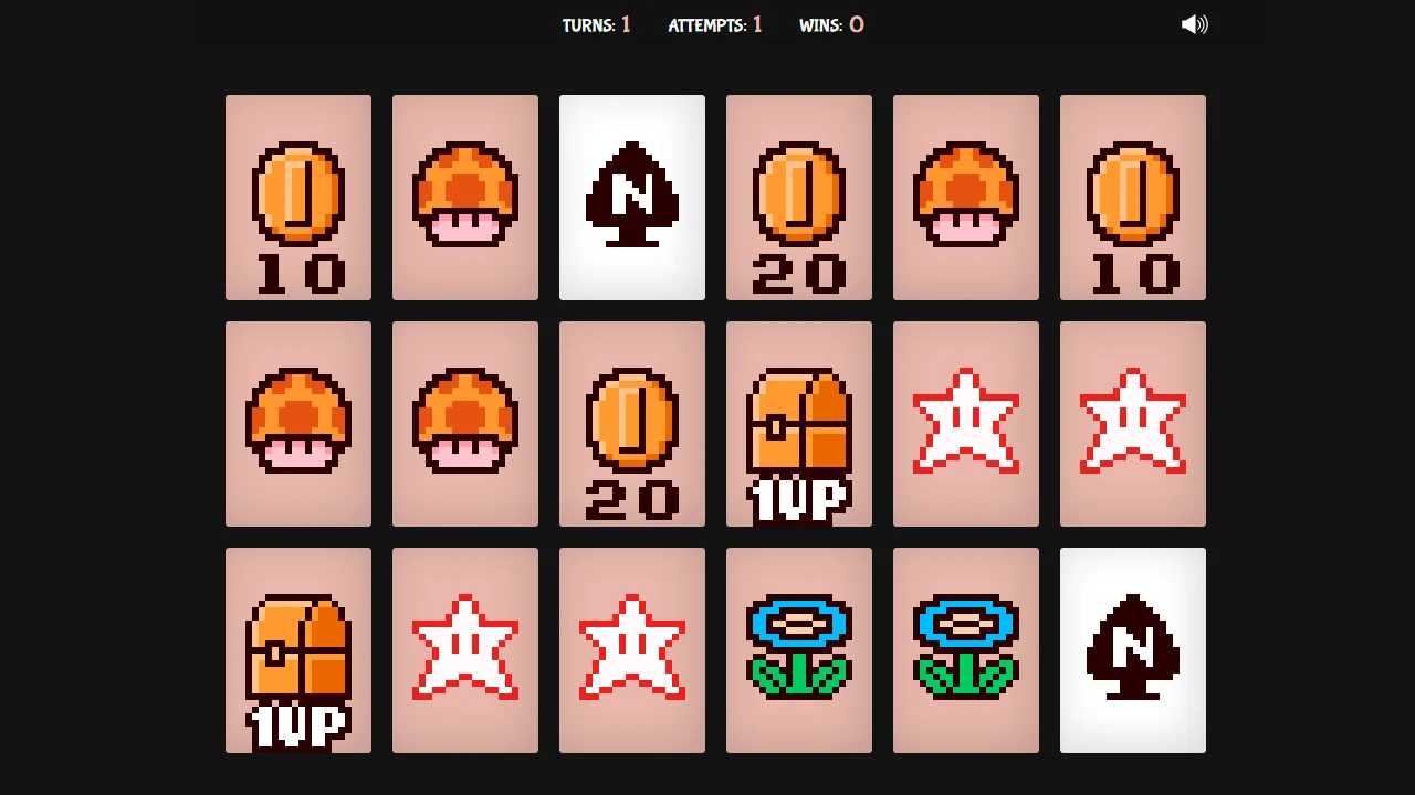 Super Mario Bros 3 Memory Card Game