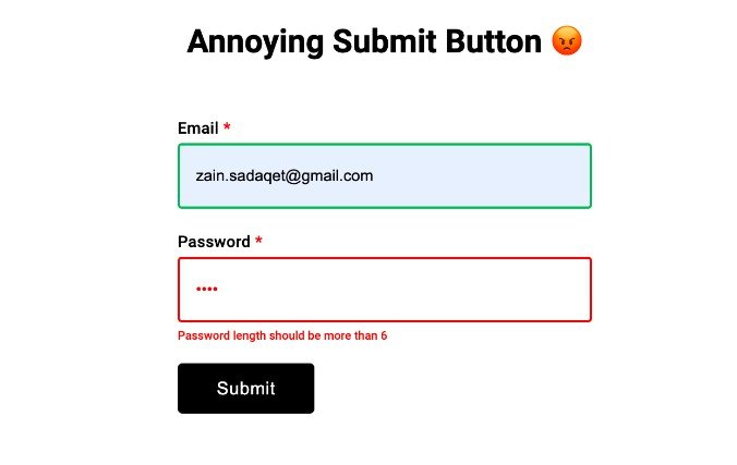 Annoying Submit Button in a Form using ReactJS