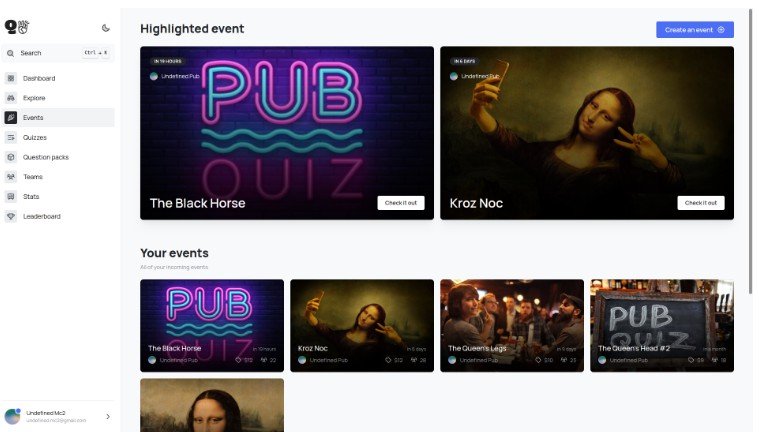 App for building pub quizzes