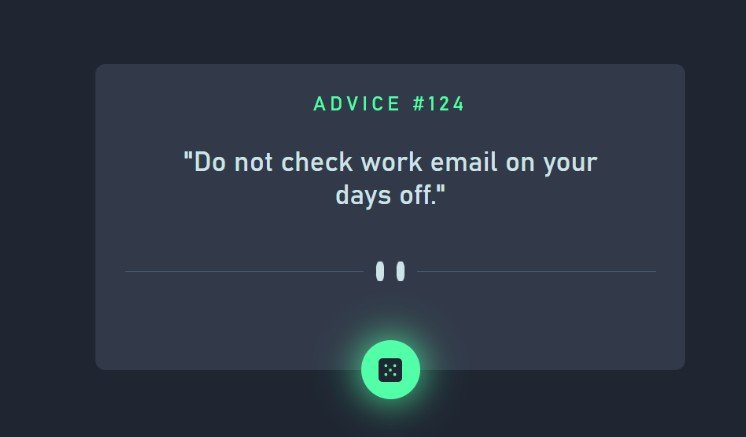 App generates a random advice using an external API