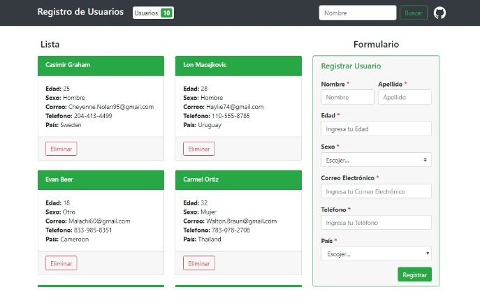 APP with React and backend with Firebase for user registration and storage