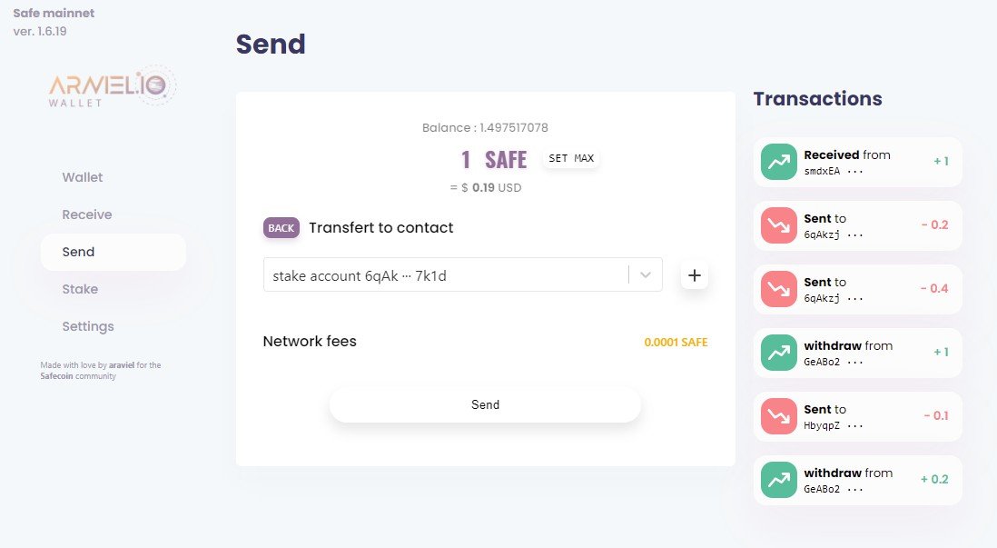 Araviel.io SafeCoin Wallet App Build With React