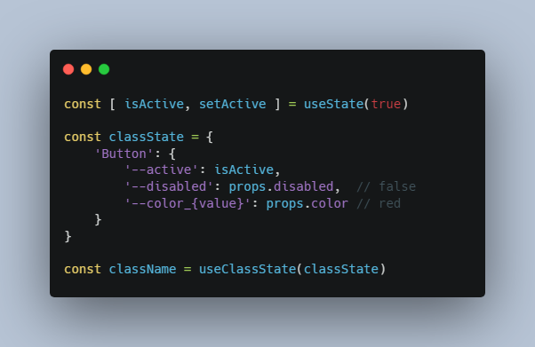Automatically generate CSS class names and modifiers based on your component's state