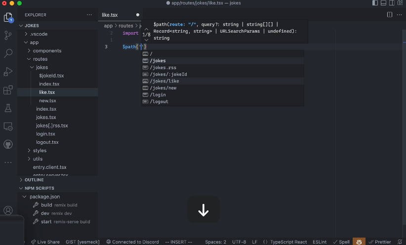 Automatically generates typesafe helper functions for manipulating internal links in your Remix apps