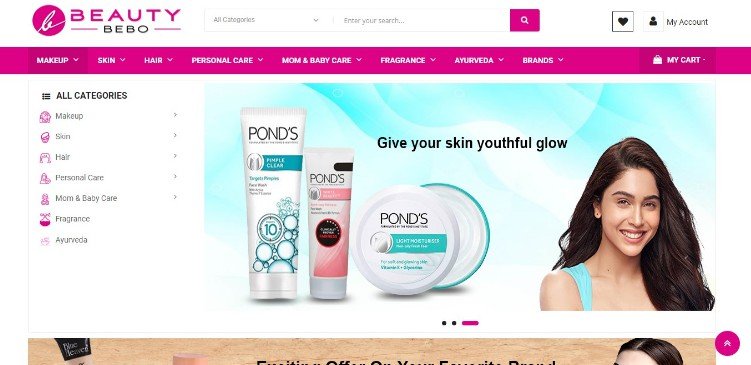 Beauty Bebo Clone Website Built with React.js