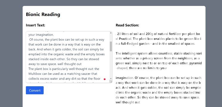 Bionic Reading - Convert Text into Better Way to Read Faster