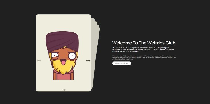 A cool NFT Collection website landing page with React JS