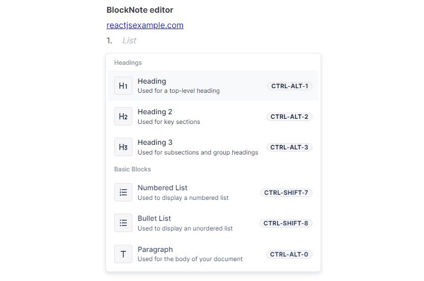BlockNote Editor: A Notion-style text editor built with React