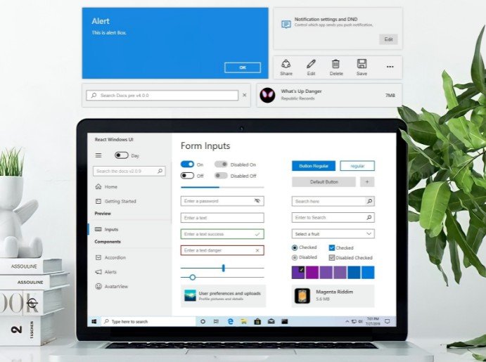 Build full featured Windows fluent UI apps using React