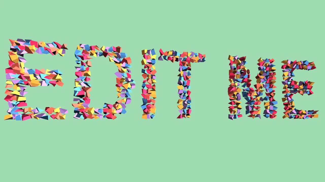 Dynamic 3D Confetti Text