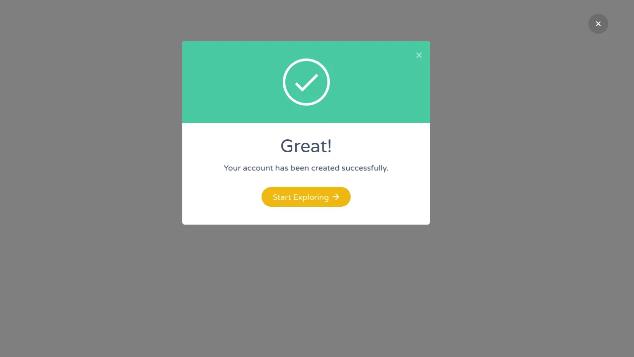 Bootstrap Elegant Success Modal
