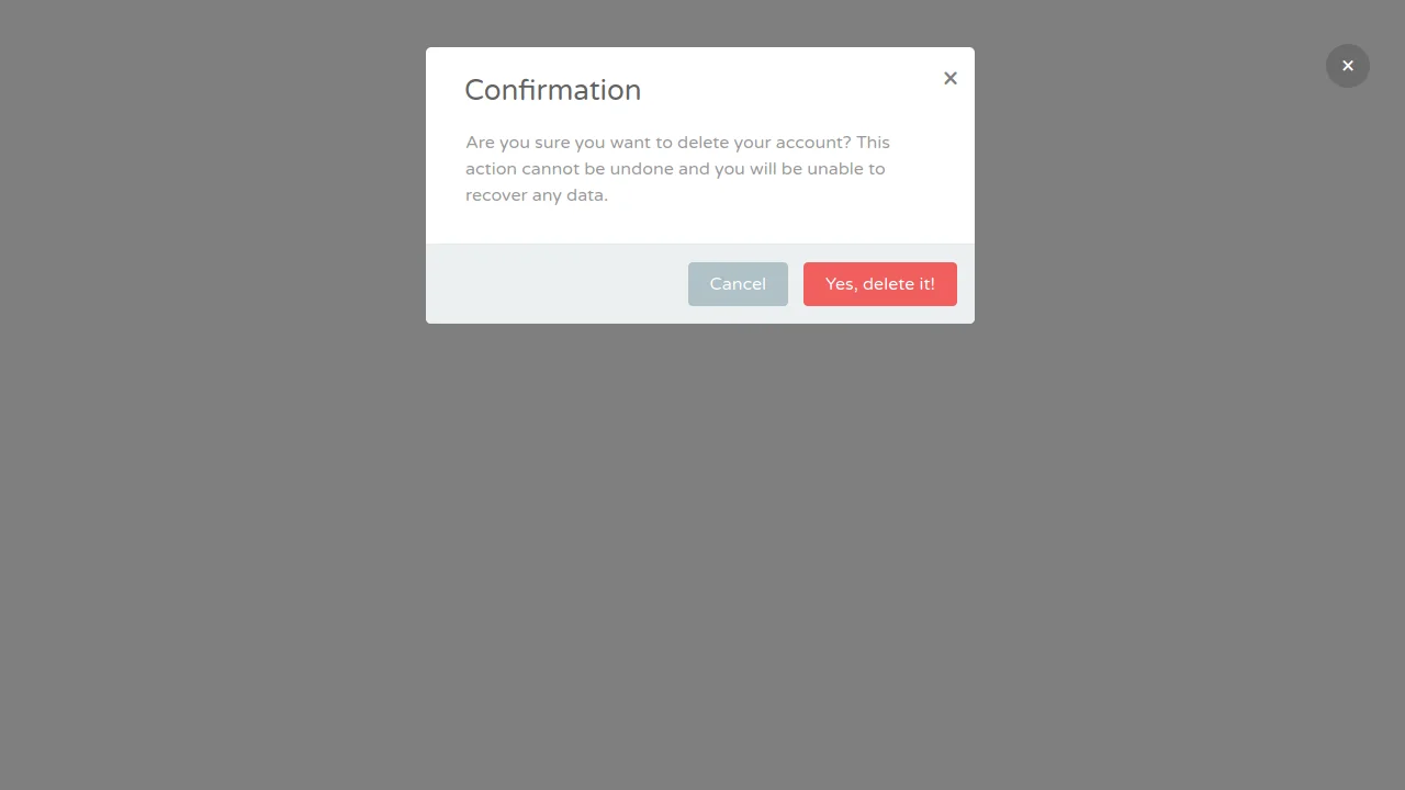Bootstrap Classic Confirmation Modal