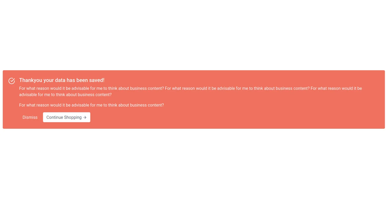 Bootstrap 4 Alert Messages with Dismiss and Continue Button