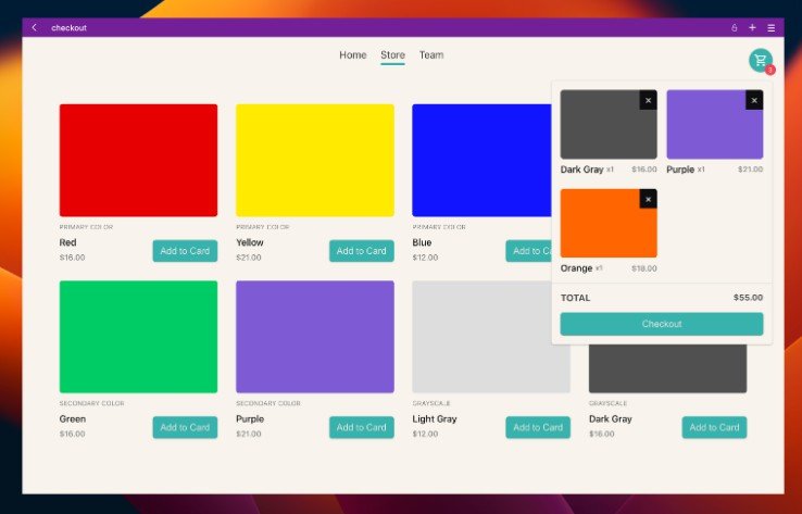 Checkout Cart Built with React.js