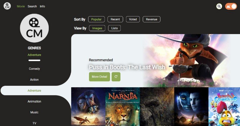 Cinema Movie website using React and Styled-Components