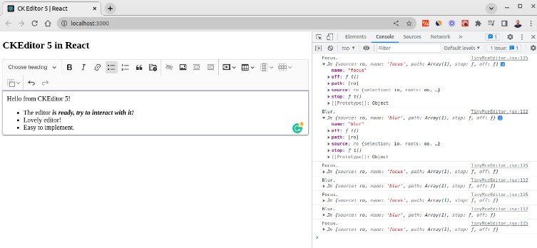CK Editor 5 in React