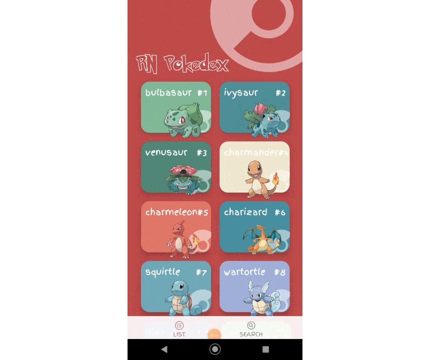 Classical Pokedex App made with React Native CLI