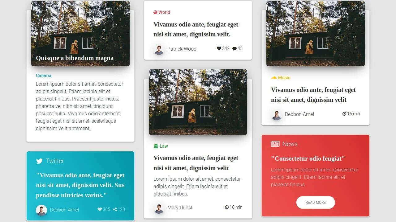 Modern Bootstrap 4 Cards