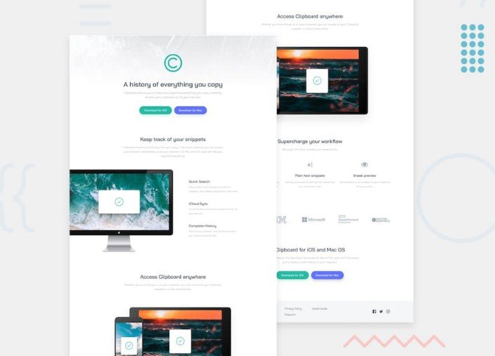 Clipboard Landing Page With React js