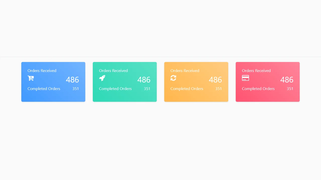Bootstrap Gradients Dashboard Cards