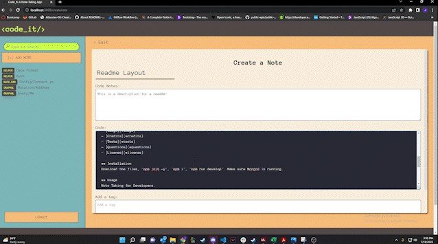 Code It - A noting-taking app made especially for your code