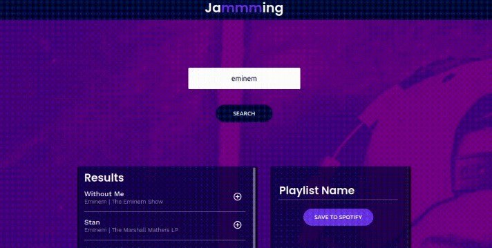Codecademy Jammming Project Built With React.js