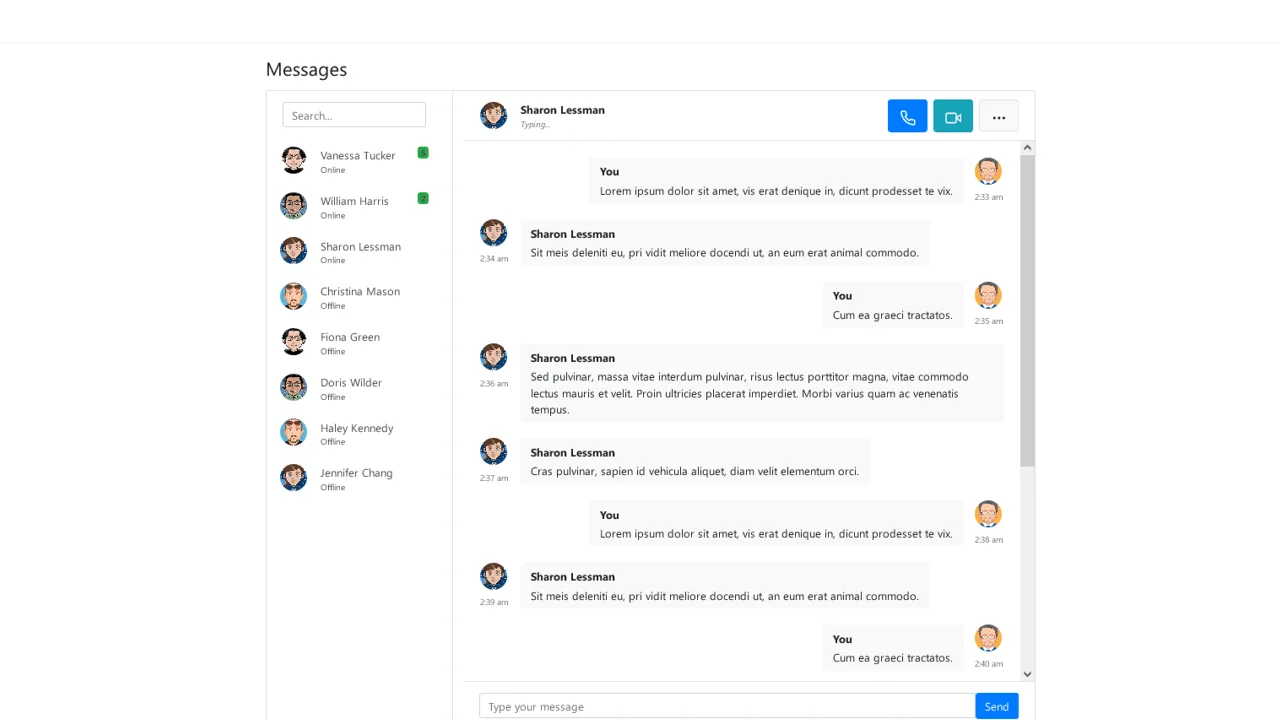 Bootstrap White Chat