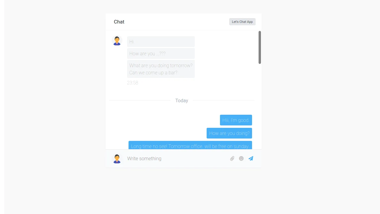 Bootstrap 4 Simple Chat Application