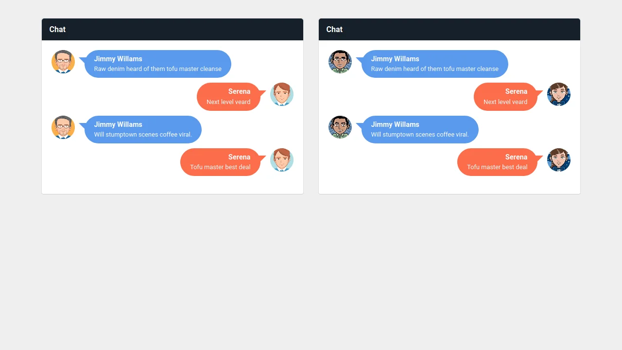 Bootstrap Card Chat List