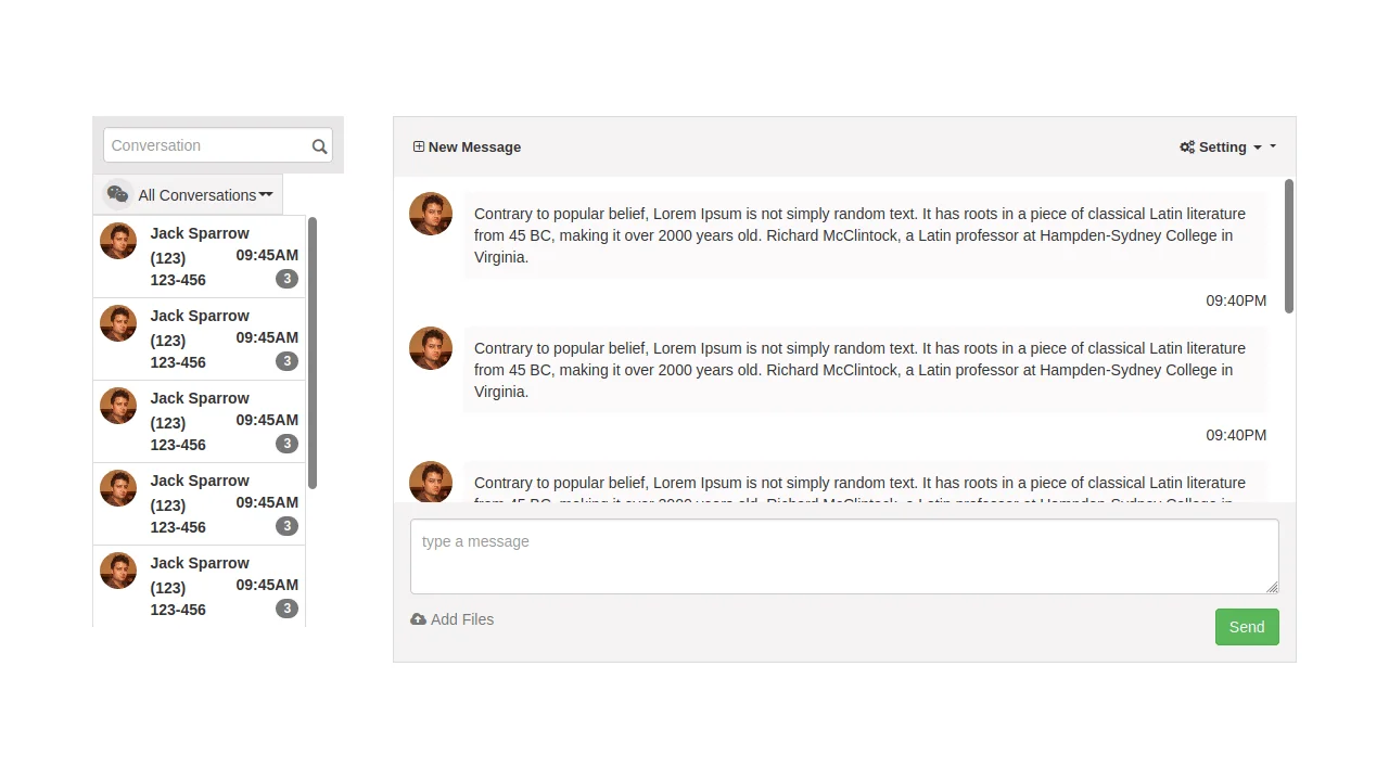 Bootstrap Chat Room Design