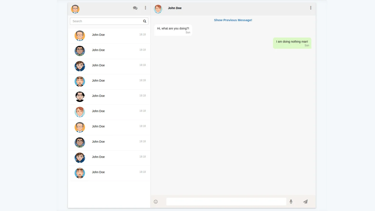 Bootstrap Whatsapp Web Chat Template
