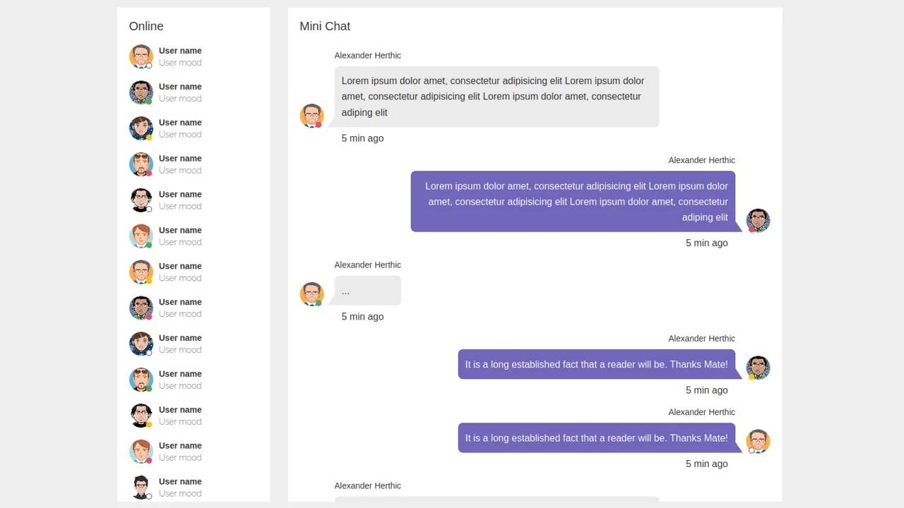 Bootstrap Facebook Messenger Chat
