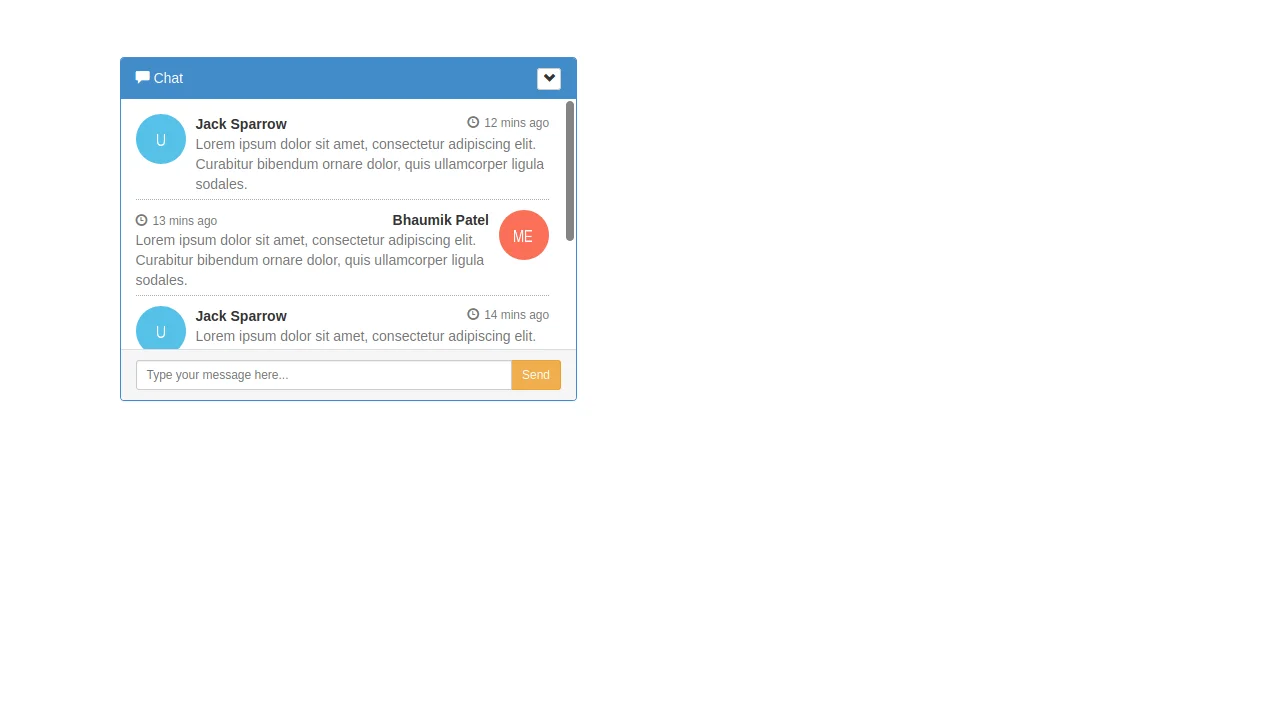 Bootstrap Collapsible Chat Widget