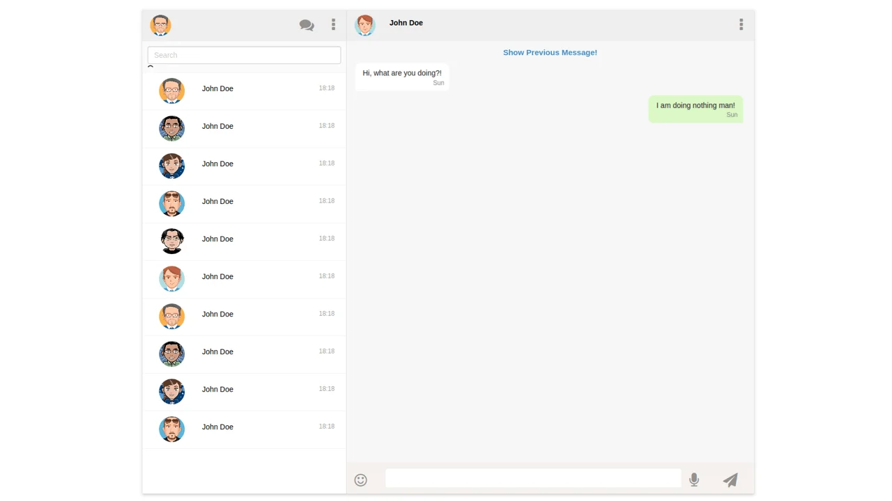 Bootstrap Framework Snippet Whatsapp Web Chat Template