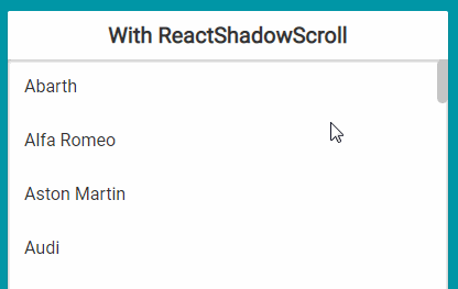 Component that customizes the image and inserts shadow when scrolling exists