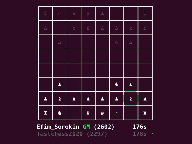 Continuously shows high-rated ongoing blitz games from Lichess in your terminal