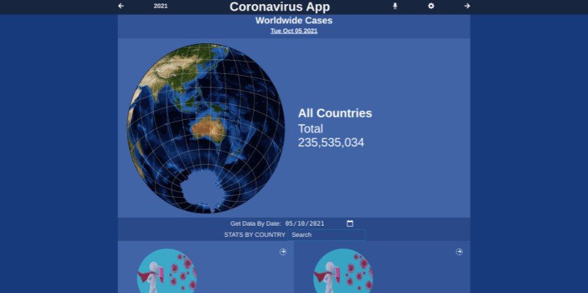 Covid-19 Information App built around an API to fetch the needed data