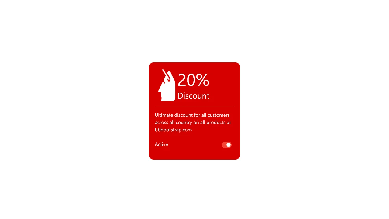 Bootstrap 5 Discount Coupon with Toggle Button