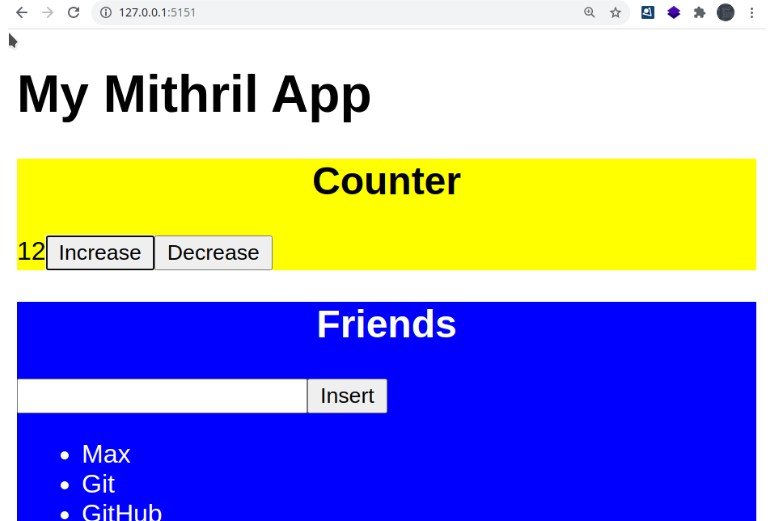 Create a SPA project using Mithril JS framework and design layout by JSX syntax and use Typescript and Vite
