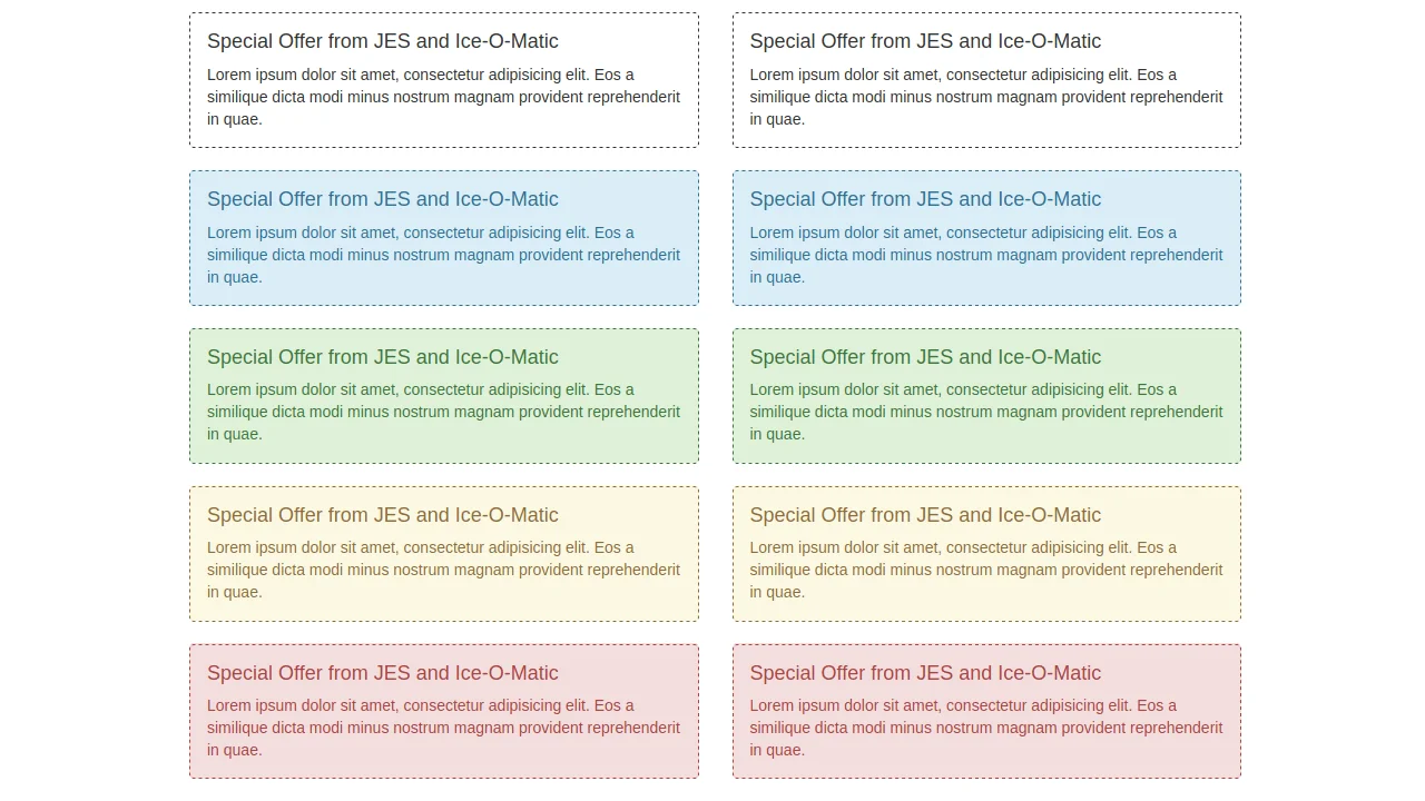 Bootstrap Coupon Alert Boxes
