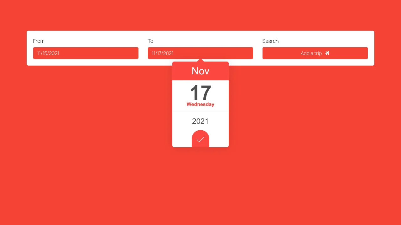 Bootstrap 4 Datepicker Input Form with Button