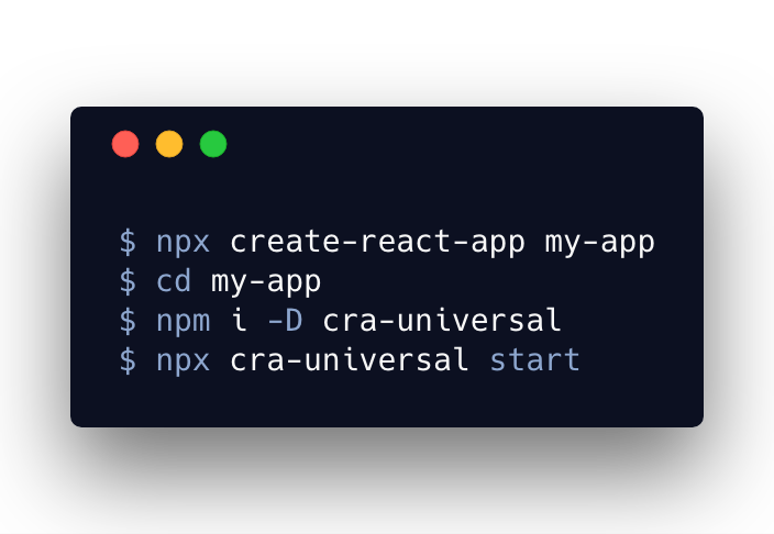 Create React App companion for universal app