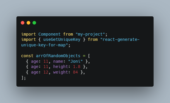 Create unique keys for map elements that don't have unique property