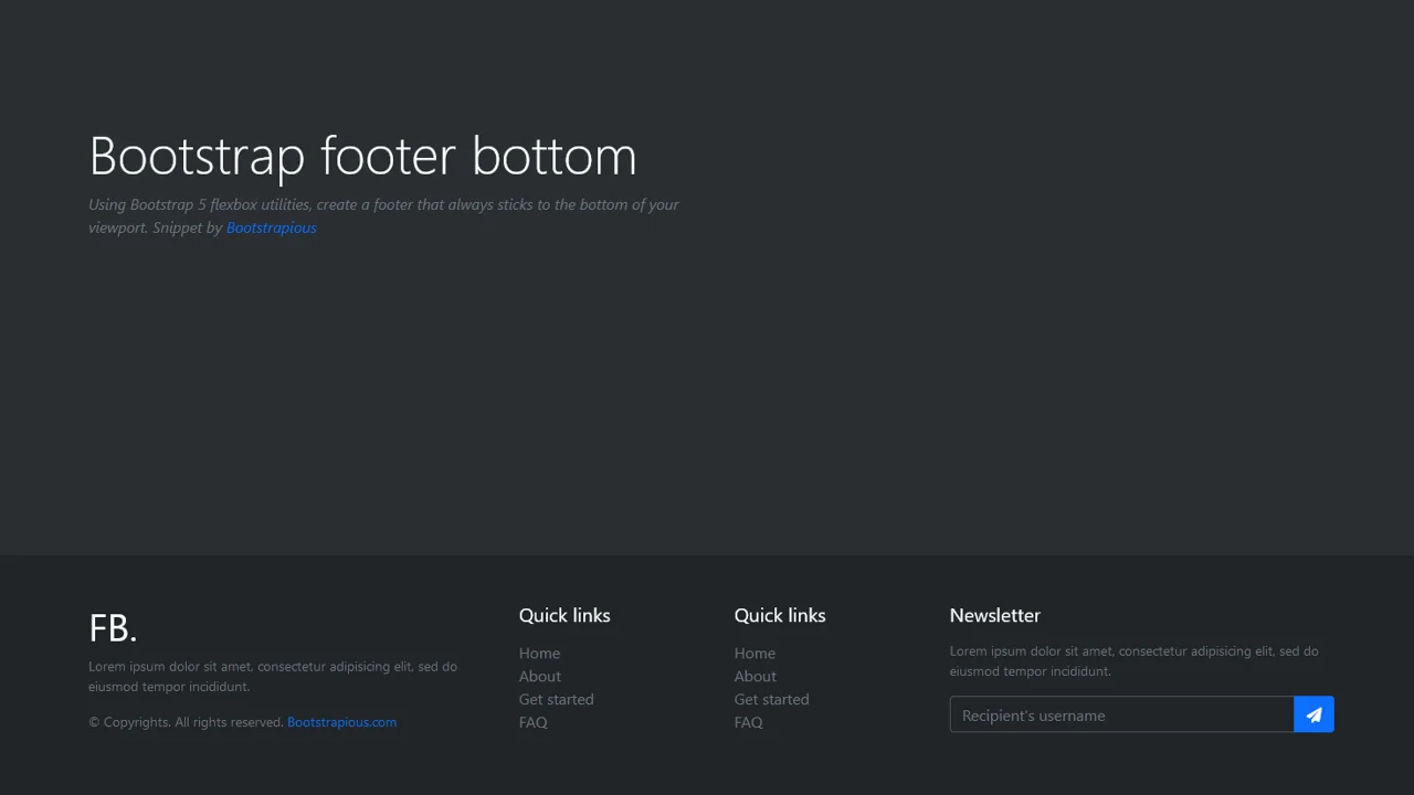 Bootstrap Footer Bottom